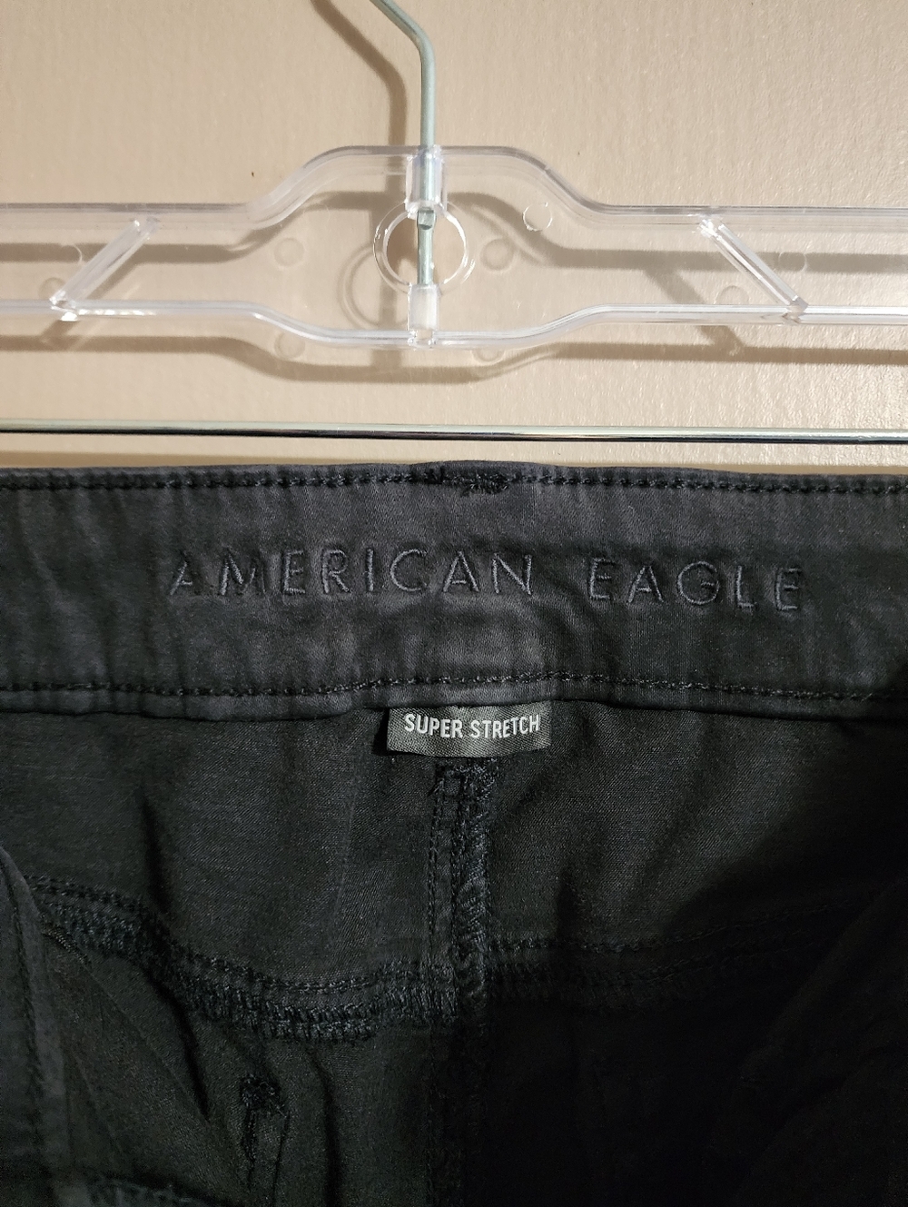 Super High Rise Skinny Jegging | Black Coated Jeans | American Eagle AEO | 6 X-L - Picture 2 of 9